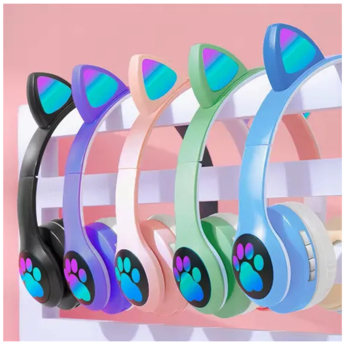 🎧 Audífonos Pata de Gato Bluetooth 5.0 – Inalámbricos y Plegables