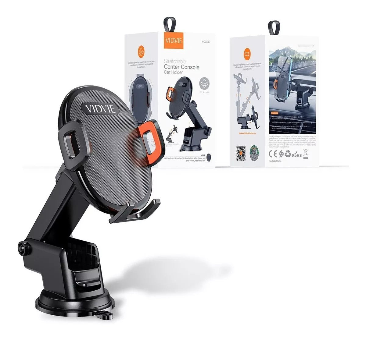 Soporte Celular Extensible 360° Vidvie HC1517 – Seguridad y comodidad en tu auto 🚗📱