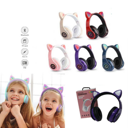 🎧 Audífonos de Gatito Bluetooth 5.0 – Inalámbricos, Plegables y Ajustables