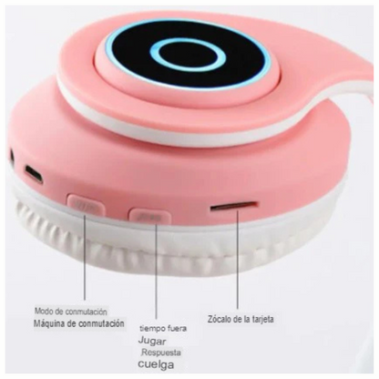 🎧 Audífonos de Gatito Bluetooth 5.0 – Inalámbricos, Plegables y Ajustables