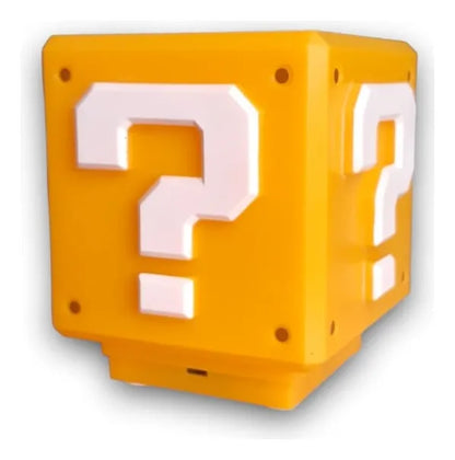 Lampara Cubo Mario Bros Con Luz Led Y Sonido Carga Usb Estructura Amarillo