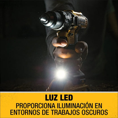 Taladro percutor atornillador inalámbrico de 13mm DeWalt DCD796P1 + 1 batería de 5Ah + accesorio con maletín de transporte