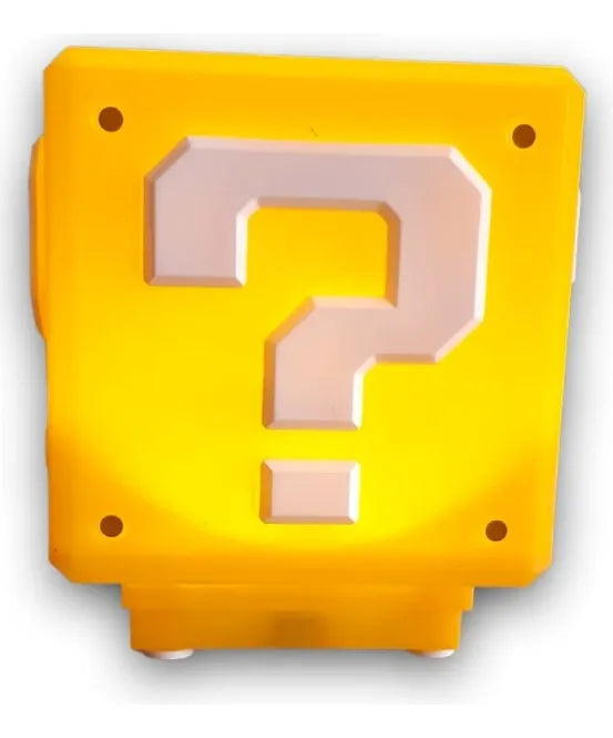 Lampara Cubo Mario Bros Con Luz Led Y Sonido Carga Usb Estructura Amarillo