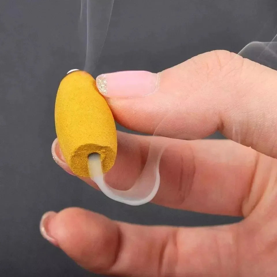 Cascada Soporte Quemador De Incienso De Porcelana + 15 Conos Azul Petróleo