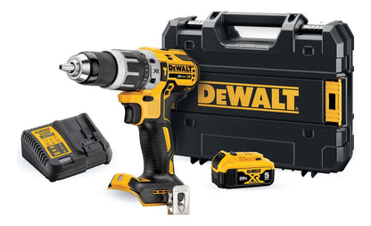 Taladro percutor atornillador inalámbrico de 13mm DeWalt DCD796P1 + 1 batería de 5Ah + accesorio con maletín de transporte