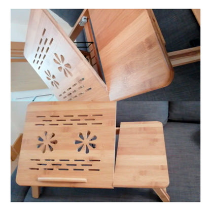 Mesa Portátil de Bambú para Notebook – Ergonomía y Comodidad en Cualquier Lugar