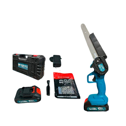 Mini Sierra Eléctrica 6" Portátil con 2 Baterías de 48V