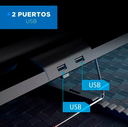 Base Cooler Enfriador para Notebook con 5 Ventiladores y Control LCD