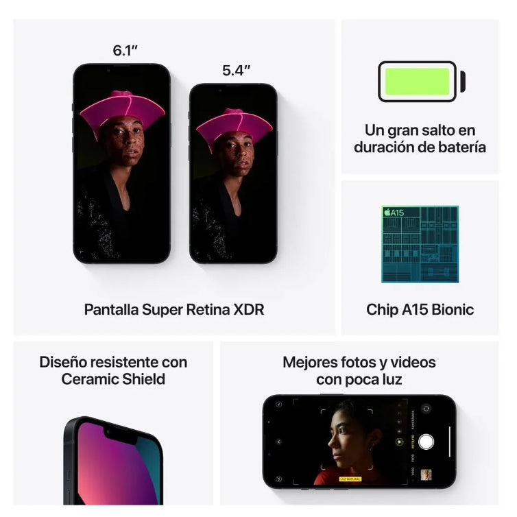 Apple iPhone 13 (128 GB) - Azul medianoche - Distribuidor Autorizado